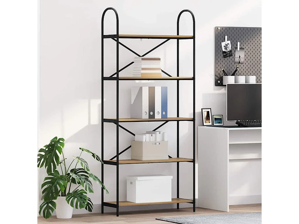 Bibliothèque chêne artisanal 80 x 30 x 183 cm Bois d'ingénierie