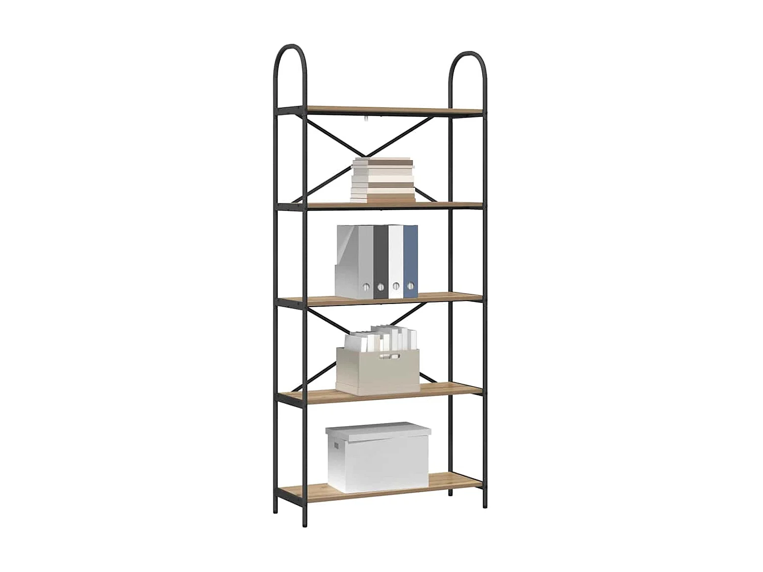 Bibliothèque chêne artisanal 80 x 30 x 183 cm Bois d'ingénierie