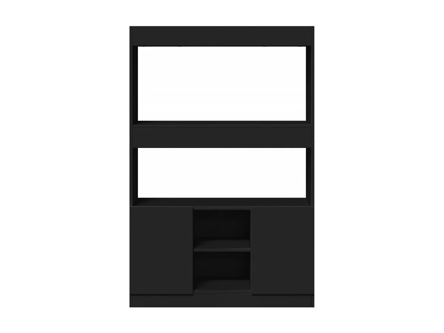 Bibliothèque noir 92x33x140 cm bois d'ingénierie