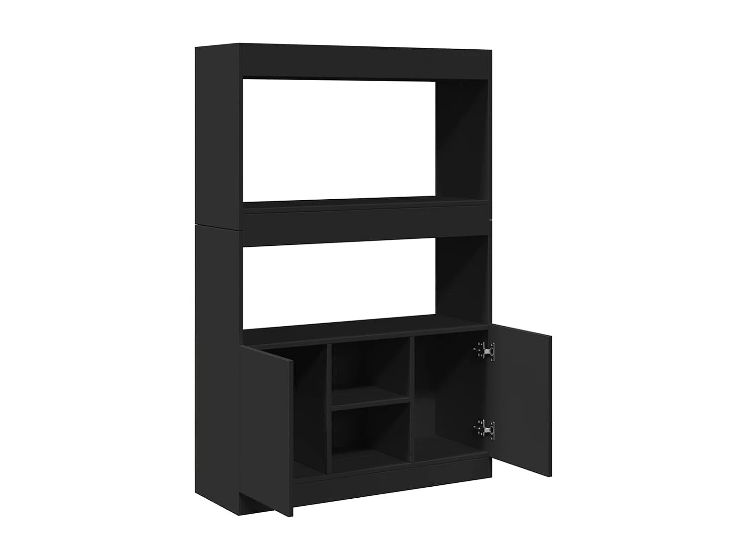 Bibliothèque noir 92x33x140 cm bois d'ingénierie