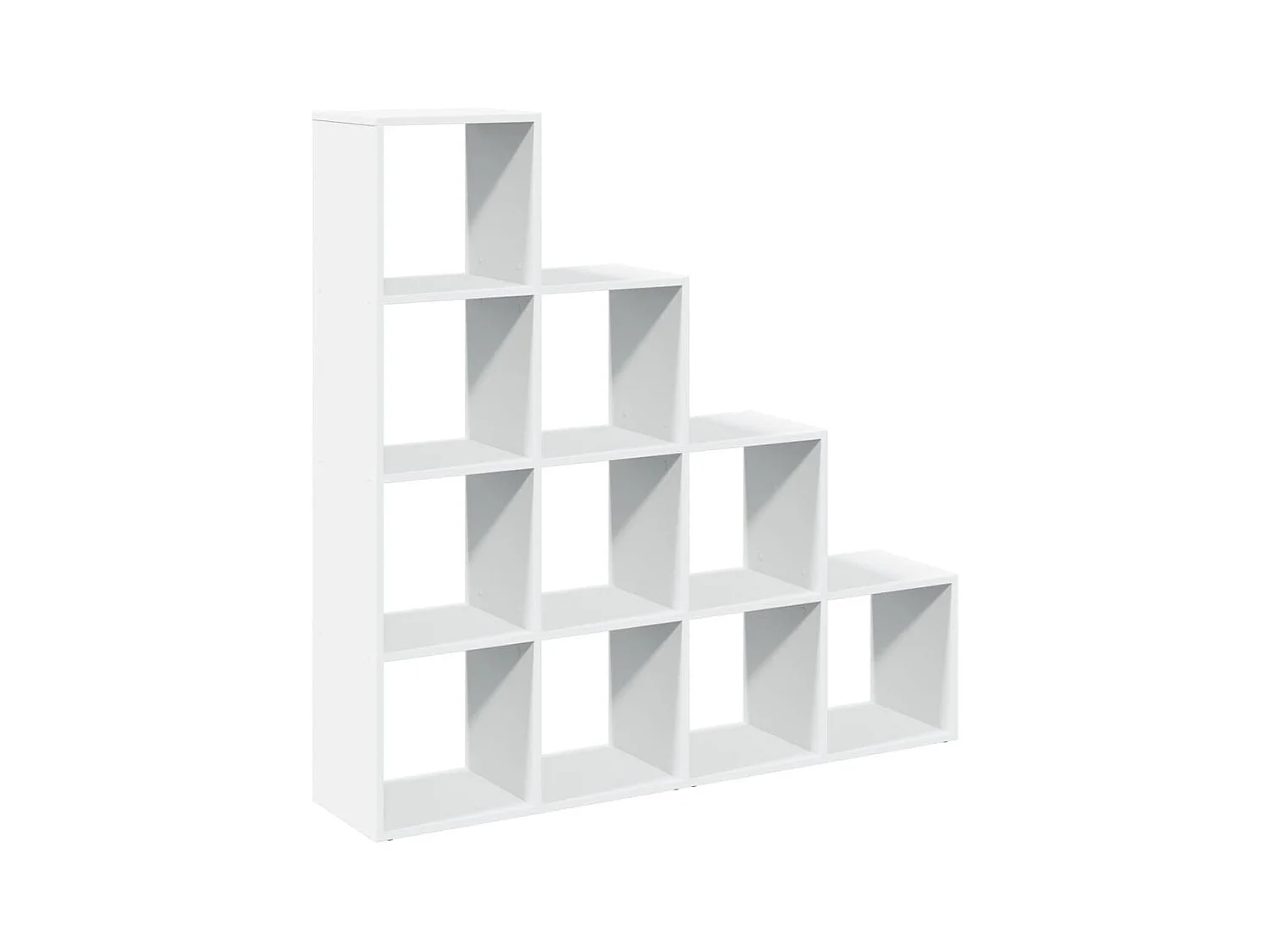 Bibliothèque séparatrice de pièce à 4 niveaux blanc 131,5x29x131,5cm