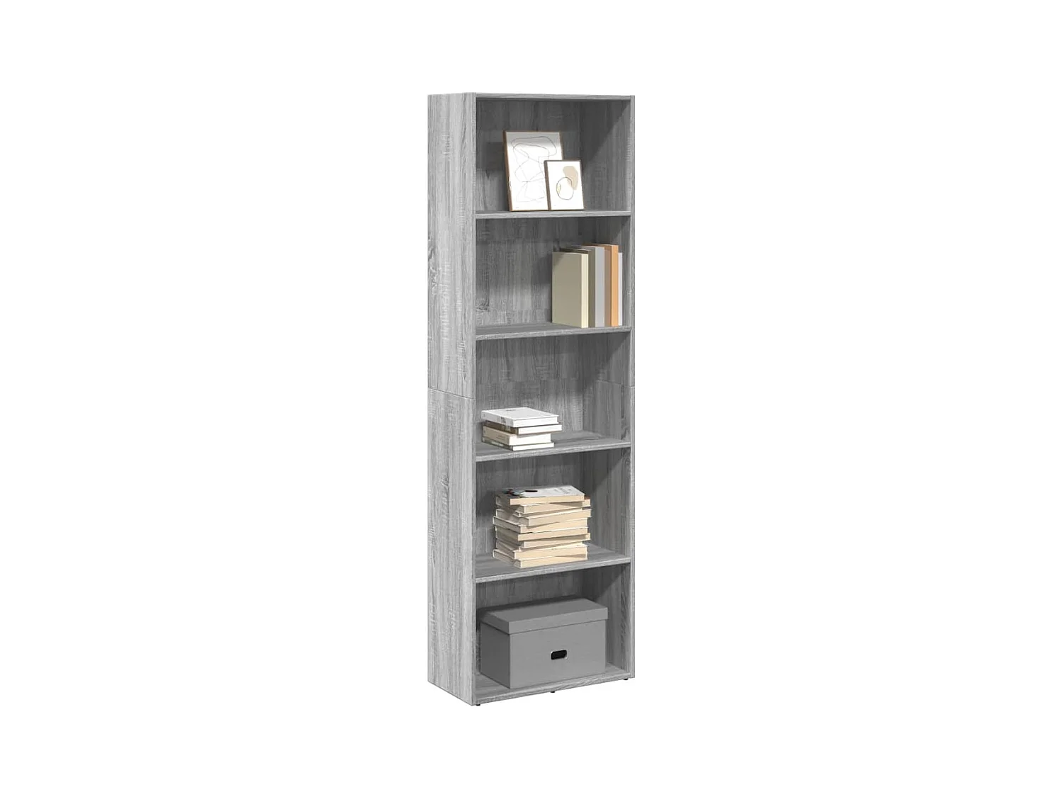 Estantería de madera de ingeniería gris Sonoma 60x30x189 cm