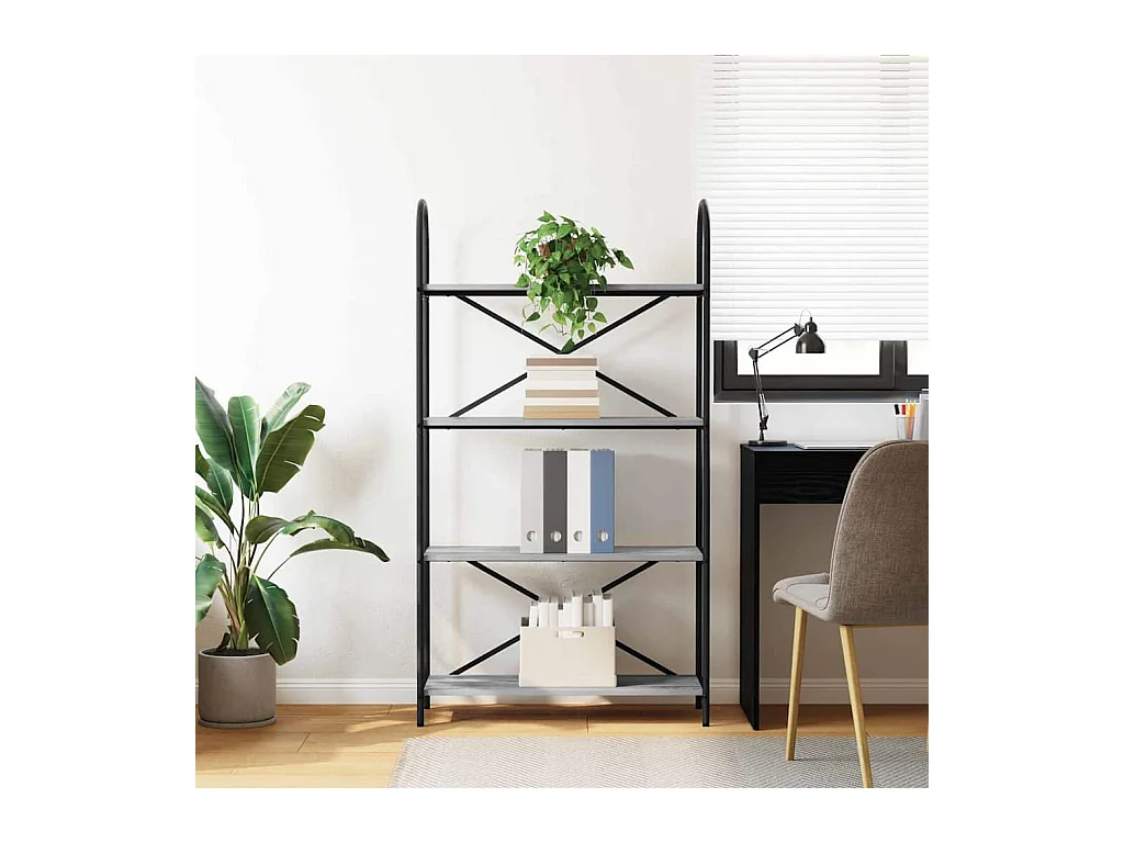 Bibliothèque Sonoma gris 80 x 30 x 146 cm Bois d'ingénierie