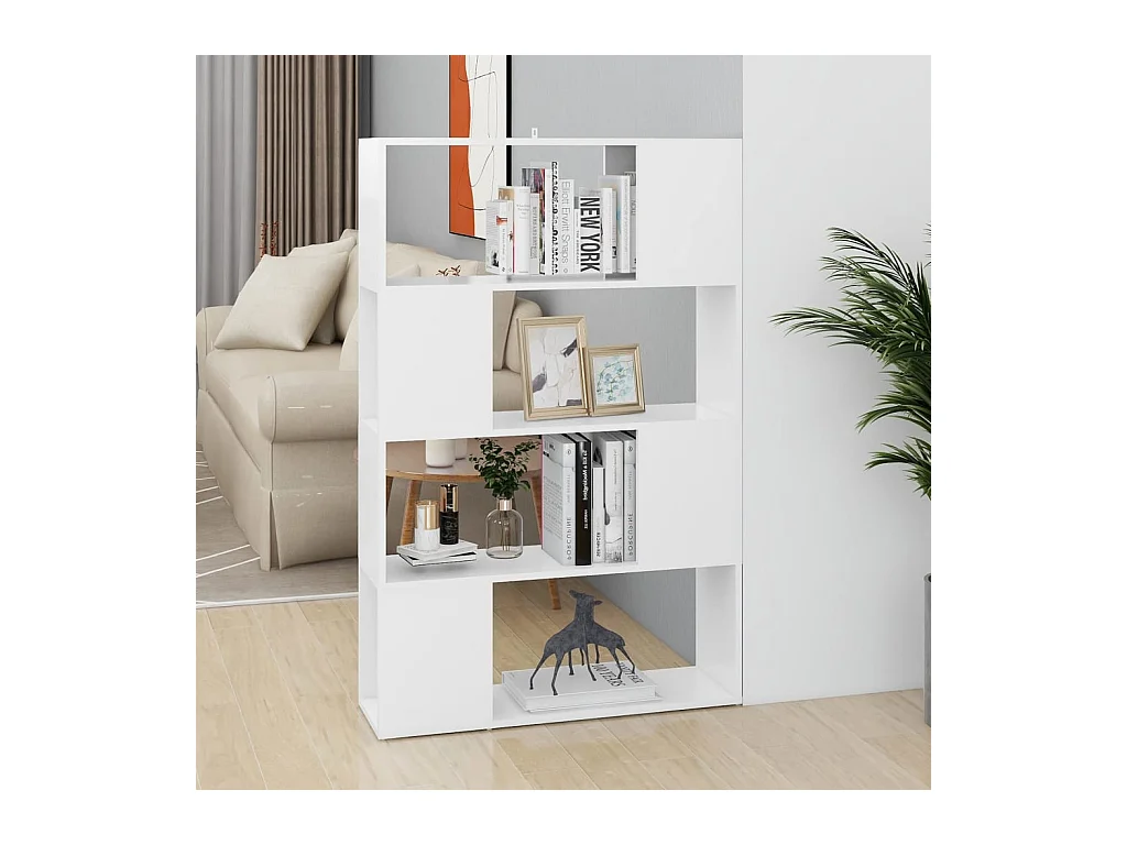 Bibliothèque/Séparateur de pièce Blanc Bois d'ingénierie