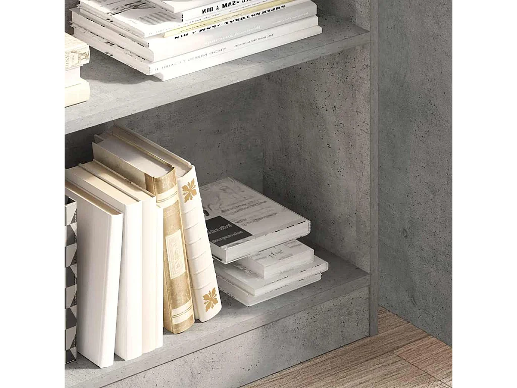 Bibliothèque gris béton 80x24x109 cm bois d'ingénierie