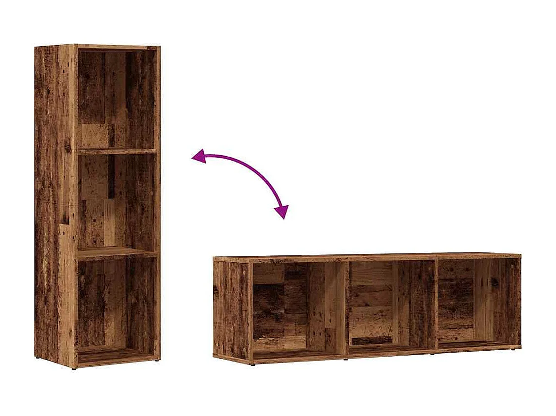 Bibliothèque vieux bois 36x30x114 cm bois d'ingénierie