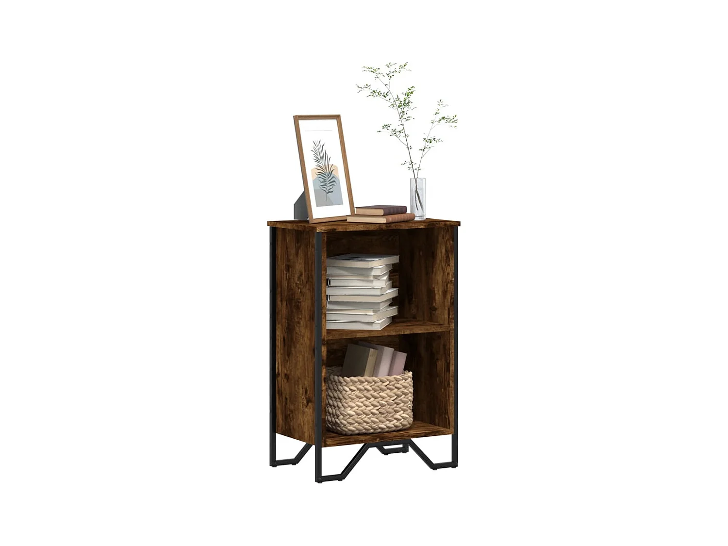 Bibliothèque chêne fumé 50x31x74,5 cm bois d'ingénierie