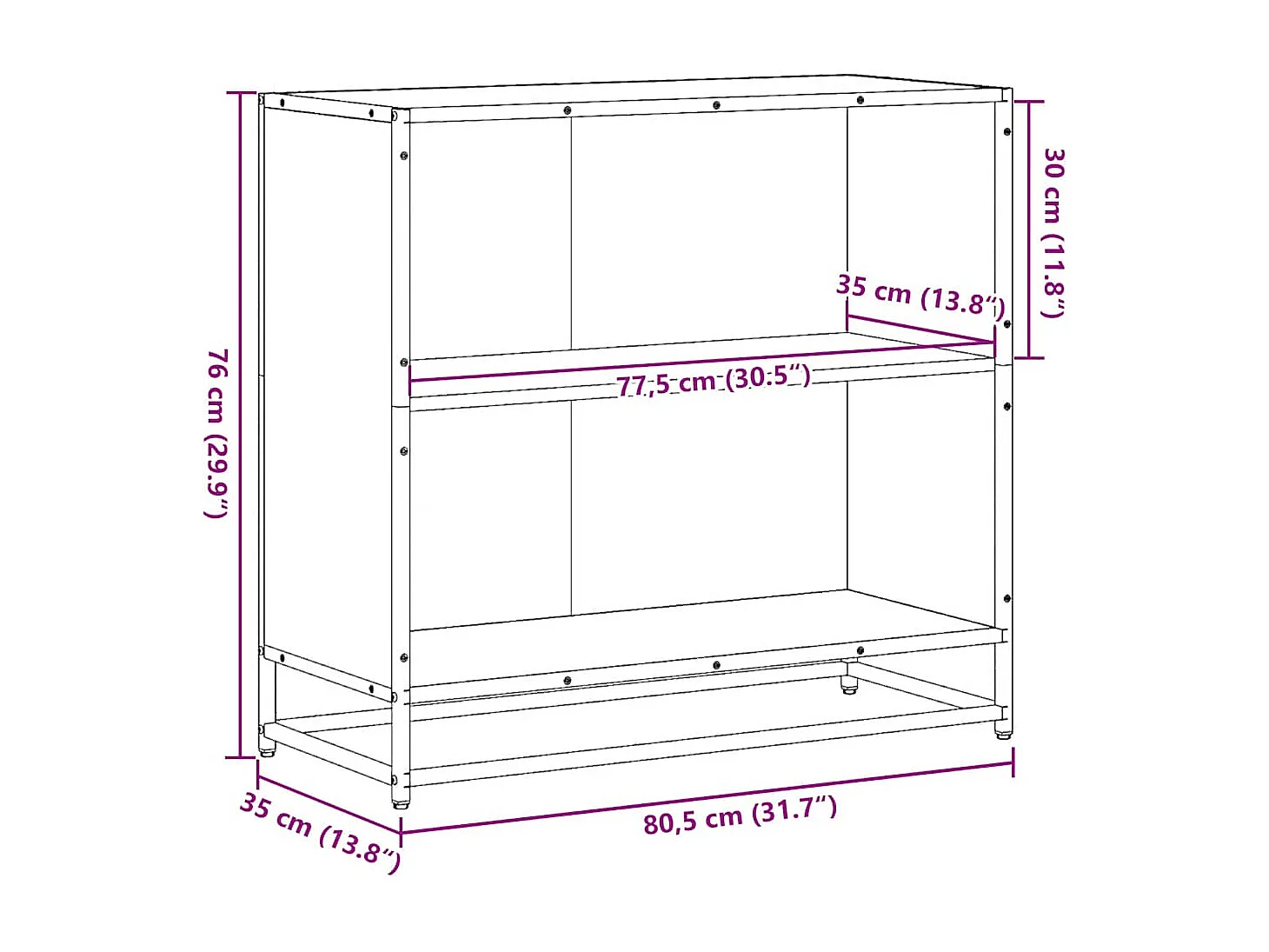 Bibliothèque chêne sonoma 80,5x35x76 cm bois d'ingénierie