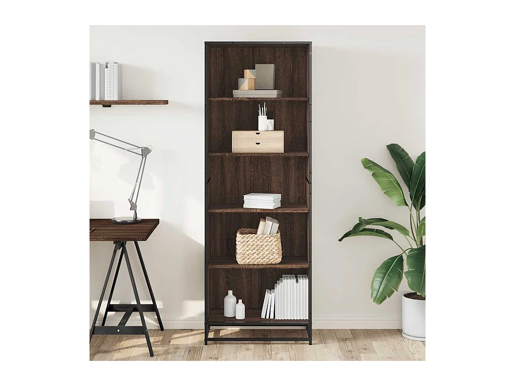 Bibliothèque chêne marron 60x35x170,5 cm bois d'ingénierie