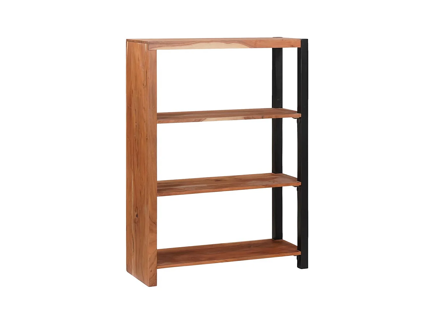 Bibliothèque Marron, Noir 80 x 30 x 110 cm Bois d'Acacia Massif