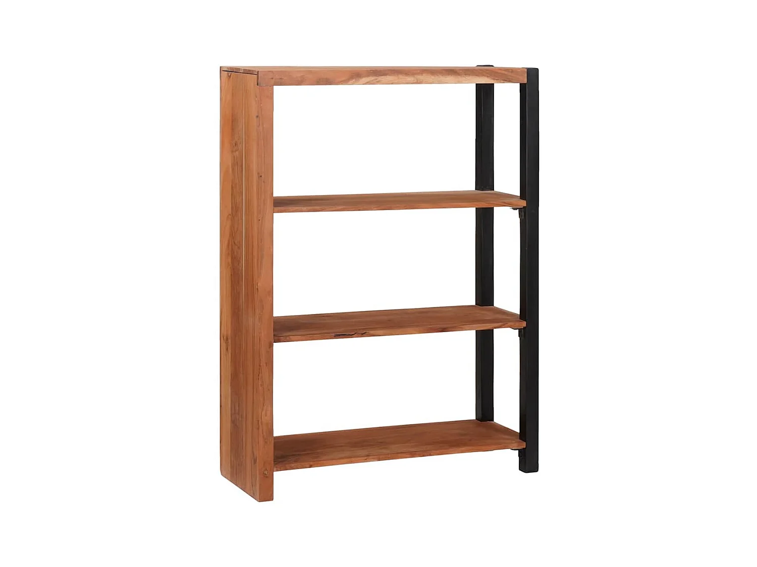 Bibliothèque Marron, Noir 80 x 30 x 110 cm Bois d'Acacia Massif