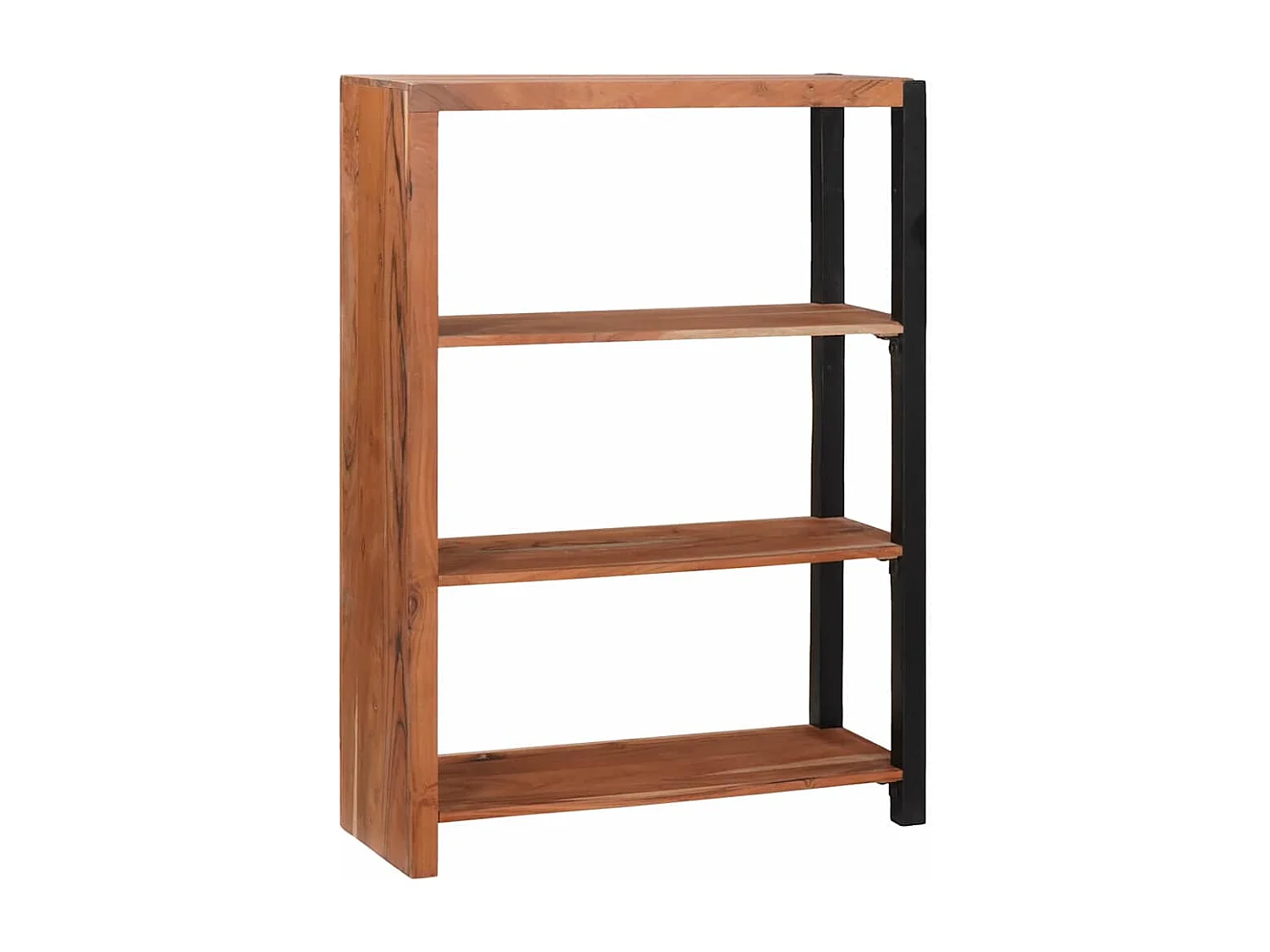 Bibliothèque Marron, Noir 80 x 30 x 110 cm Bois d'Acacia Massif