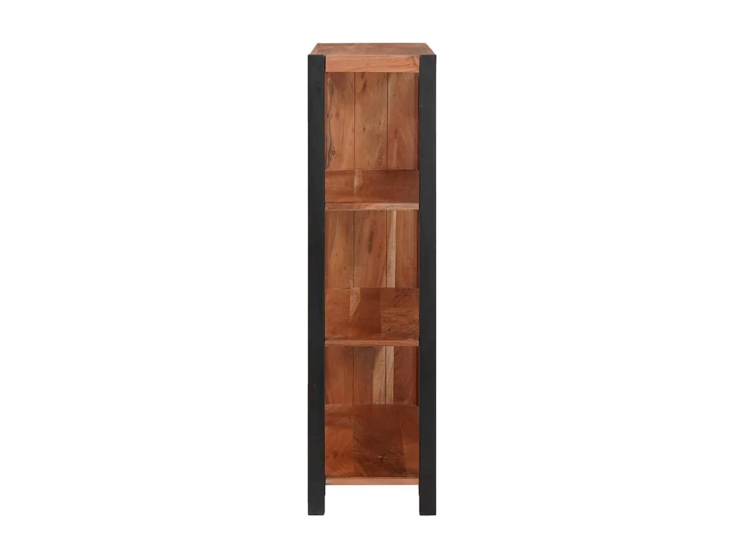 Bibliothèque Marron, Noir 80 x 30 x 110 cm Bois d'Acacia Massif