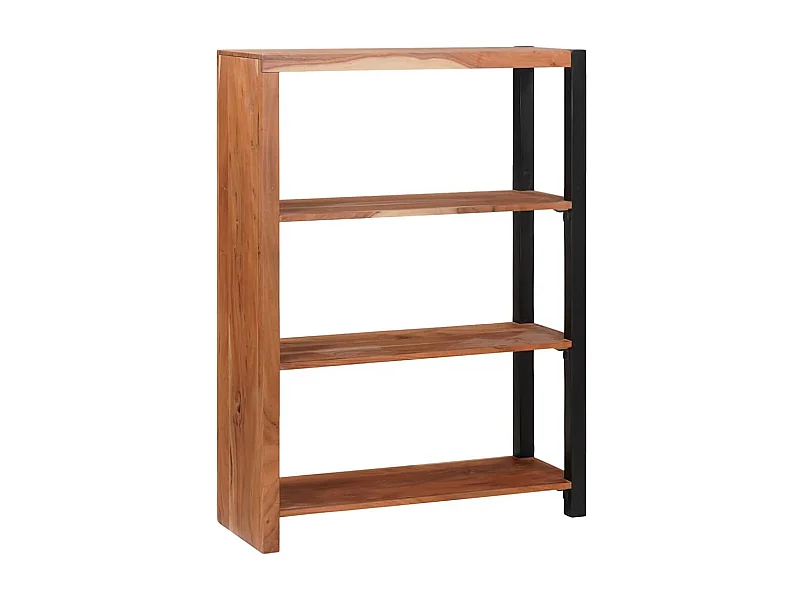 Bibliothèque Marron, Noir 80 x 30 x 110 cm Bois d'Acacia Massif