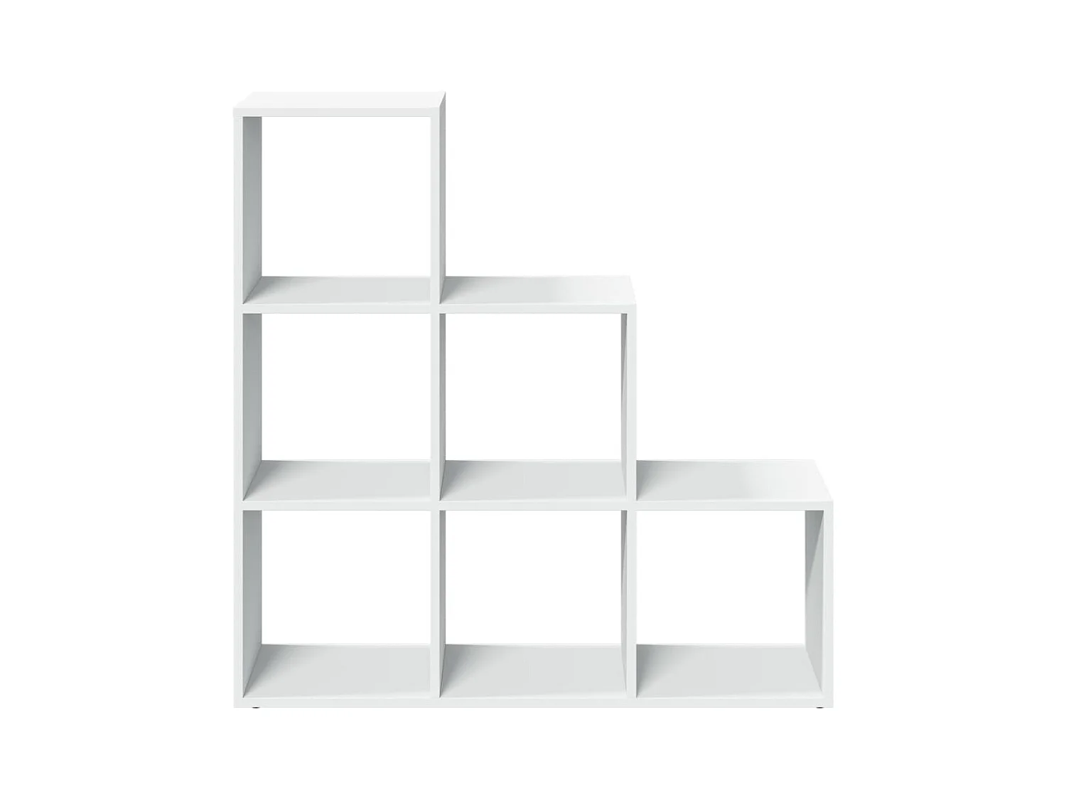 Bibliothèque séparatrice de pièce à 3 niveaux blanc 99x29x99 cm