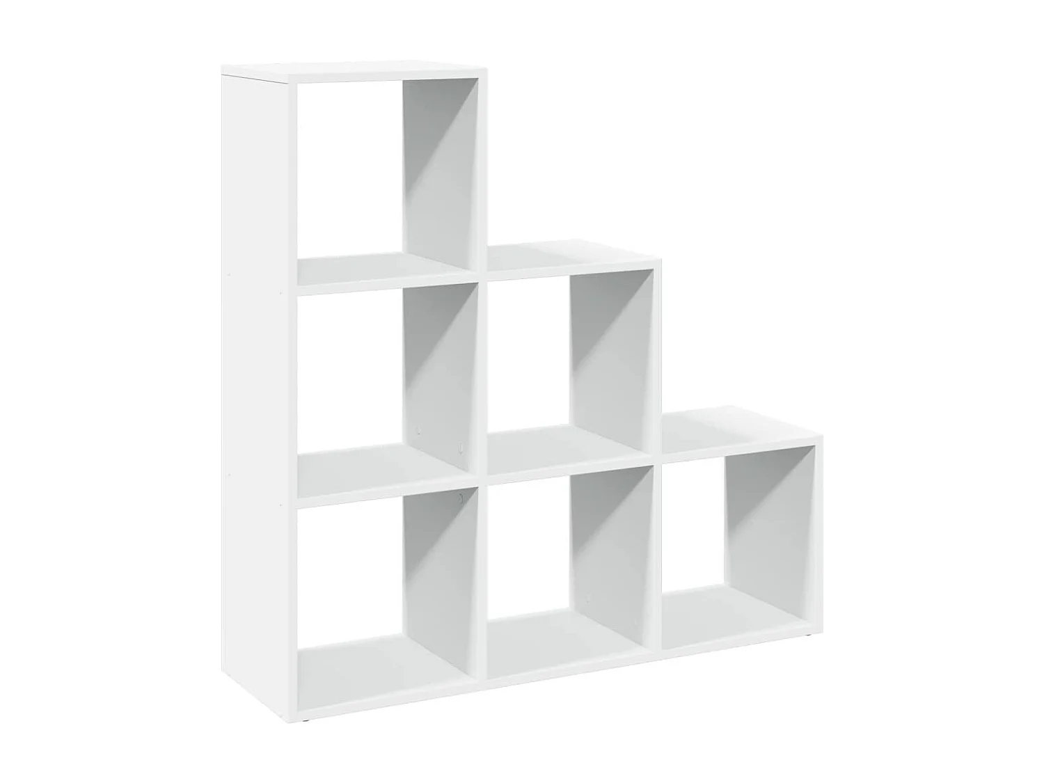 Bibliothèque séparatrice de pièce à 3 niveaux blanc 99x29x99 cm