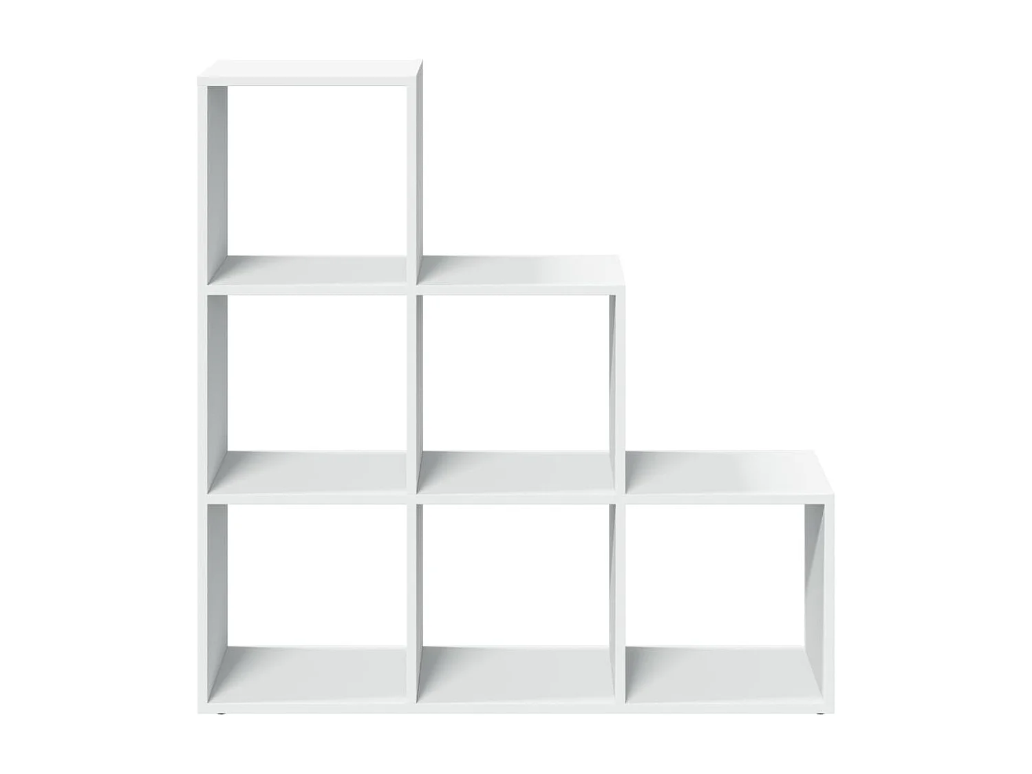 Bibliothèque séparatrice de pièce à 3 niveaux blanc 99x29x99 cm