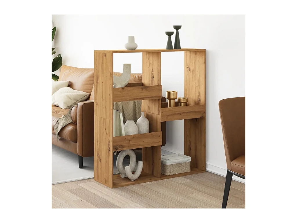 Bibliothèque / Cloison de séparation chêne artisanal bois d'ingénierie