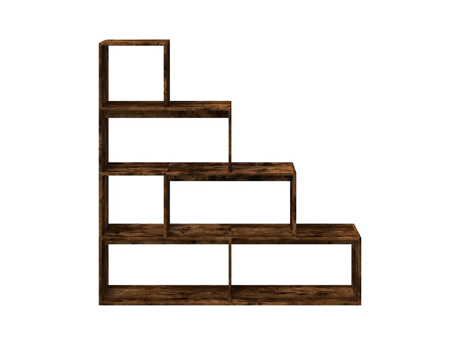 Bibliothèque séparatrice de pièce 4 niveaux chêne fumé