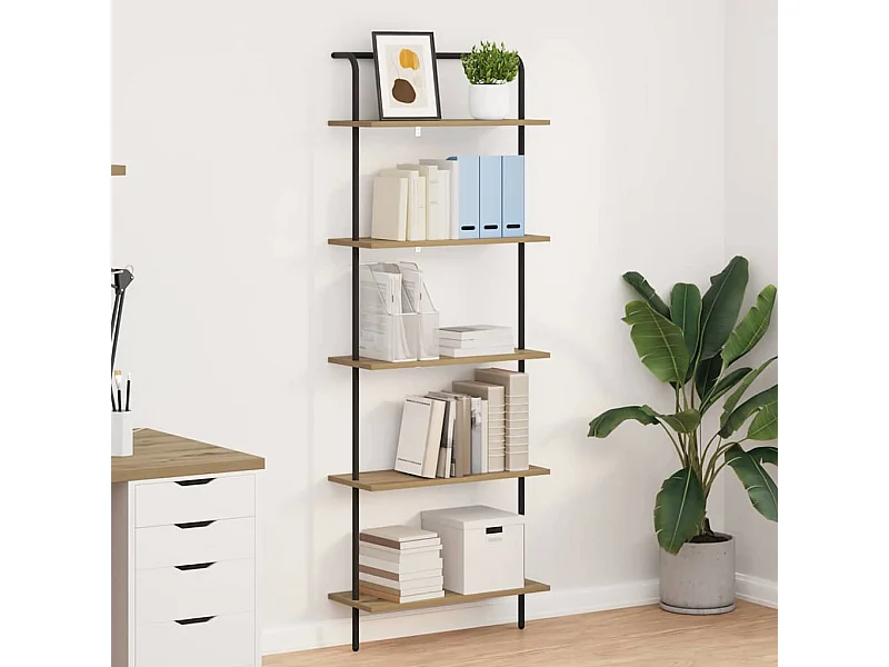 Bibliothèque chêne artisanal 60 x 24 x 168 cm Bois d'ingénierie