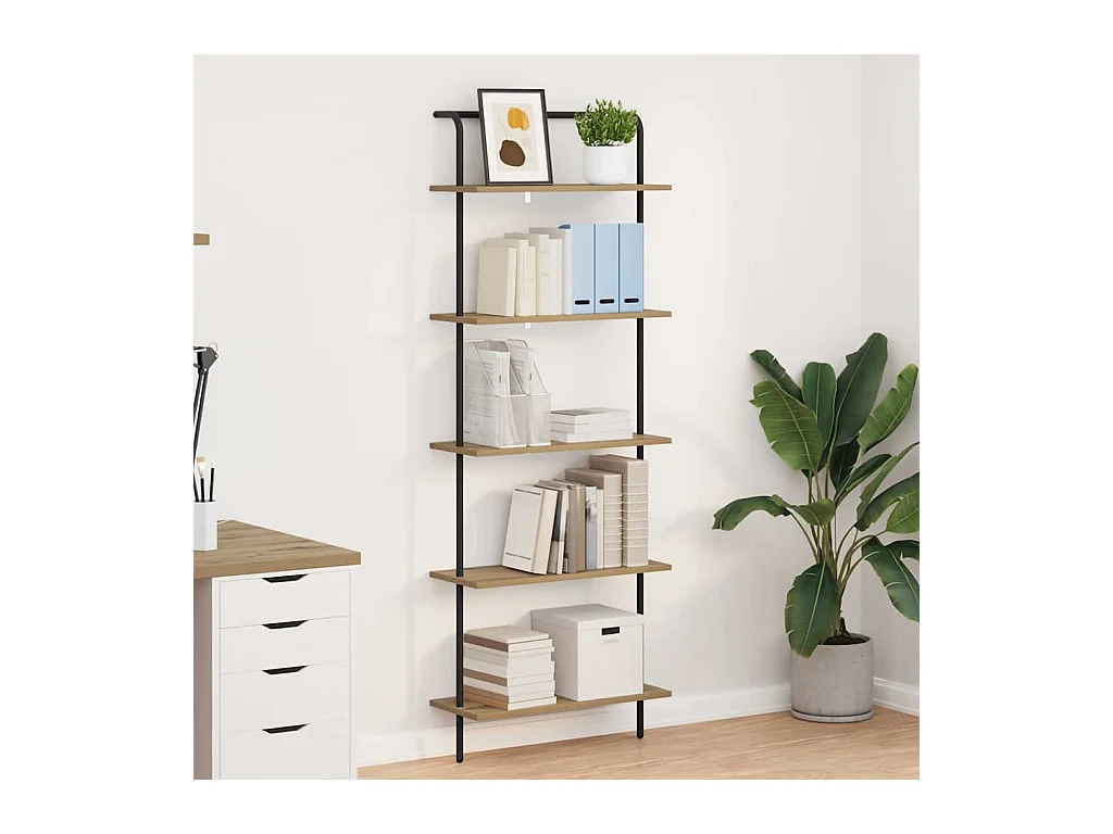 Bibliothèque chêne artisanal 60 x 24 x 168 cm Bois d'ingénierie