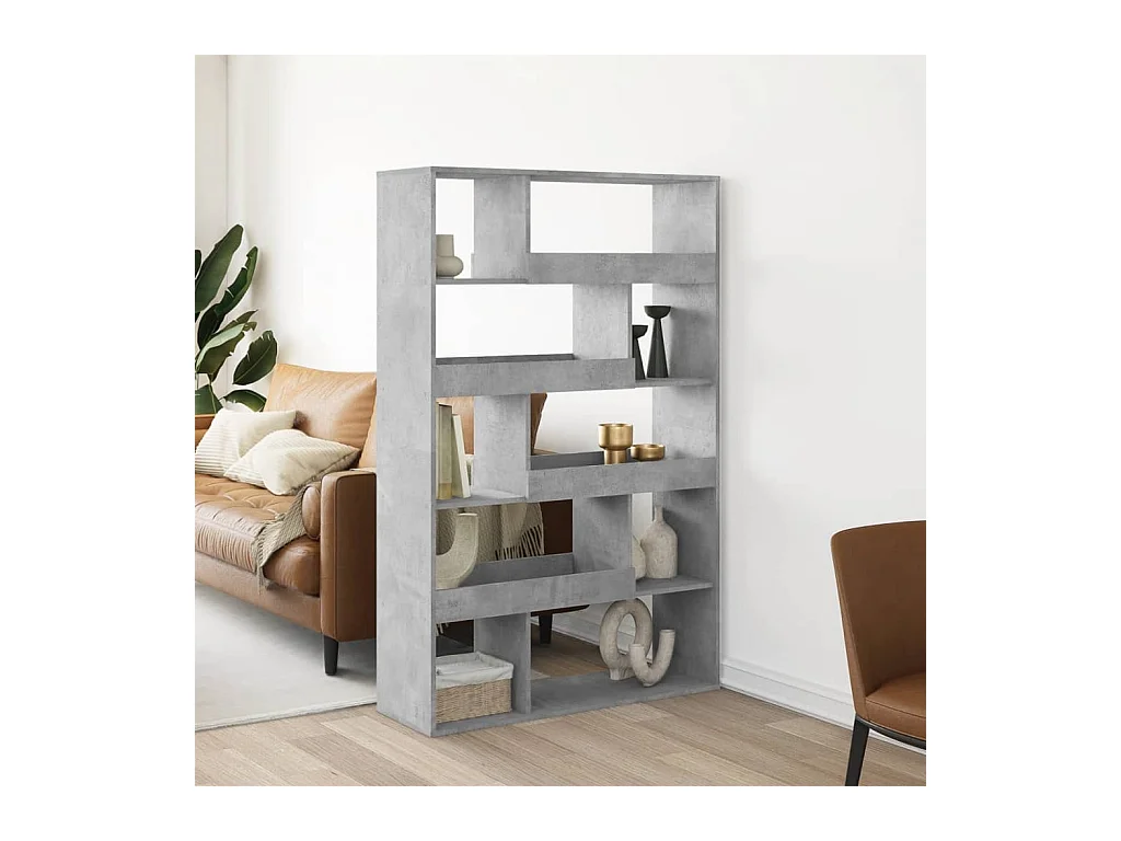 Bibliothèque gris béton 100x33x156,5 cm bois d'ingénierie