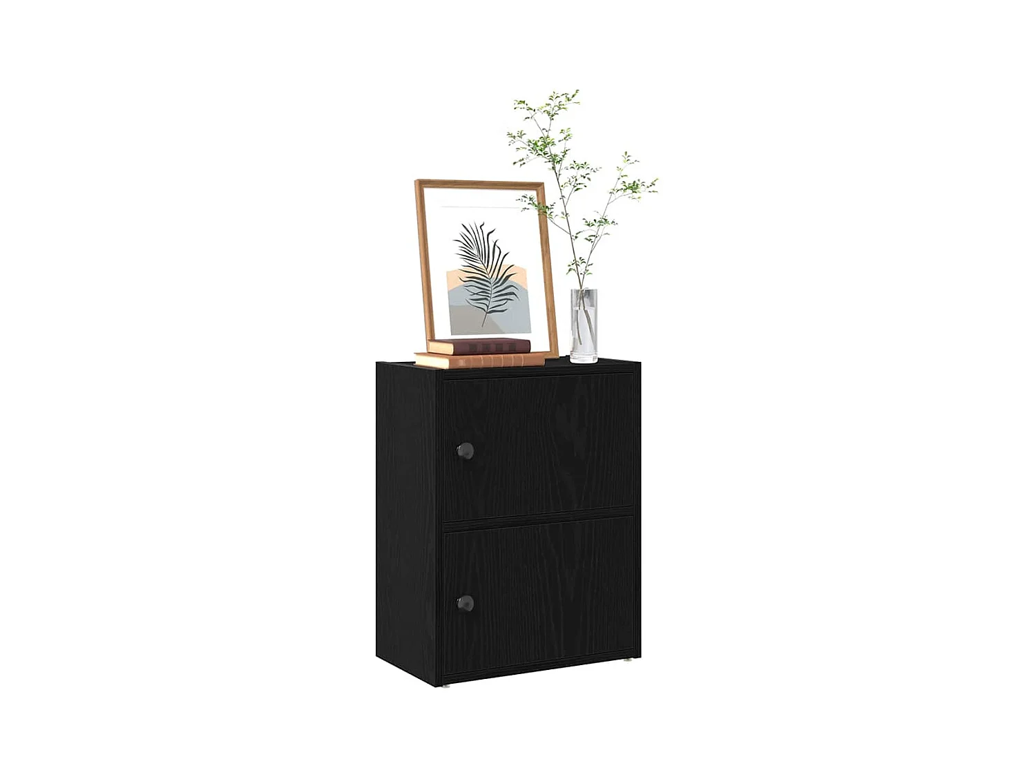 Estantería de madera de ingeniería roble negro 40x24x52 cm