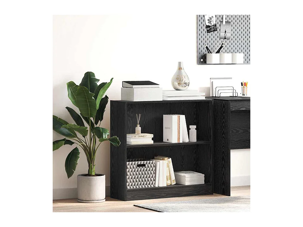 Bibliothèque Chêne noir 80 x 24 x 76 cm Bois d'ingénierie