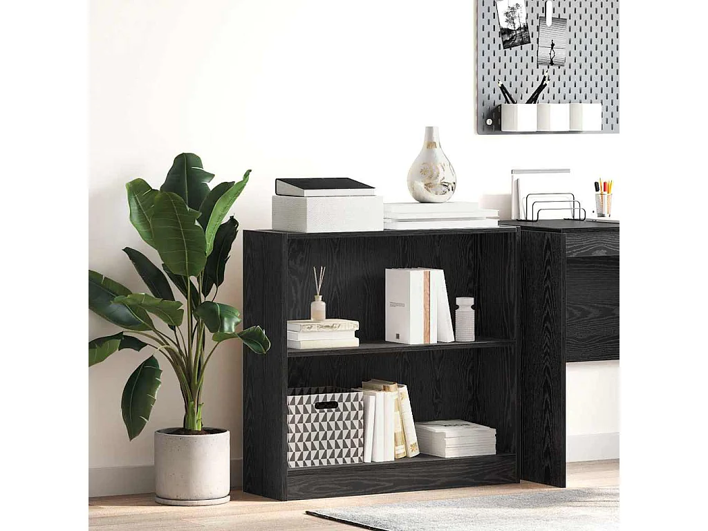 Bibliothèque Chêne noir 80 x 24 x 76 cm Bois d'ingénierie