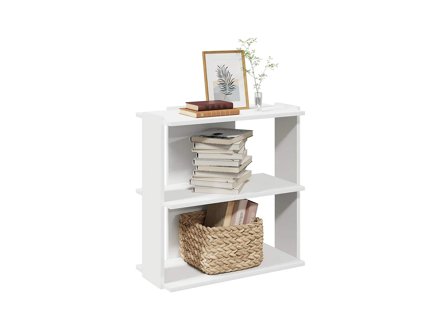 Bibliothèque à 3 niveaux blanc 60x30x60 cm bois d'ingénierie