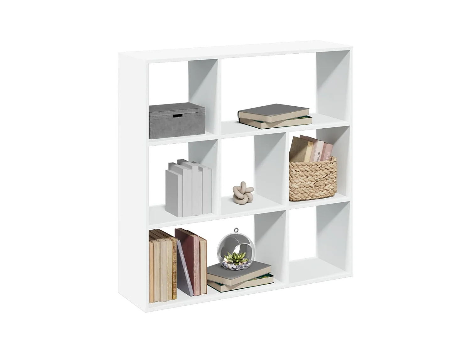 Kamerscherm / boekenkast 102x29x103,5 cm bewerkt hout wit