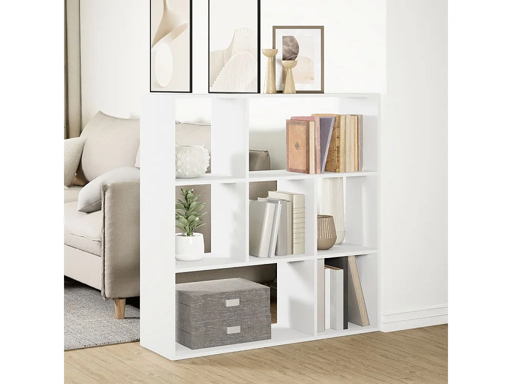 Bibliothèque séparatrice de pièce blanc 102x29x103,5 cm