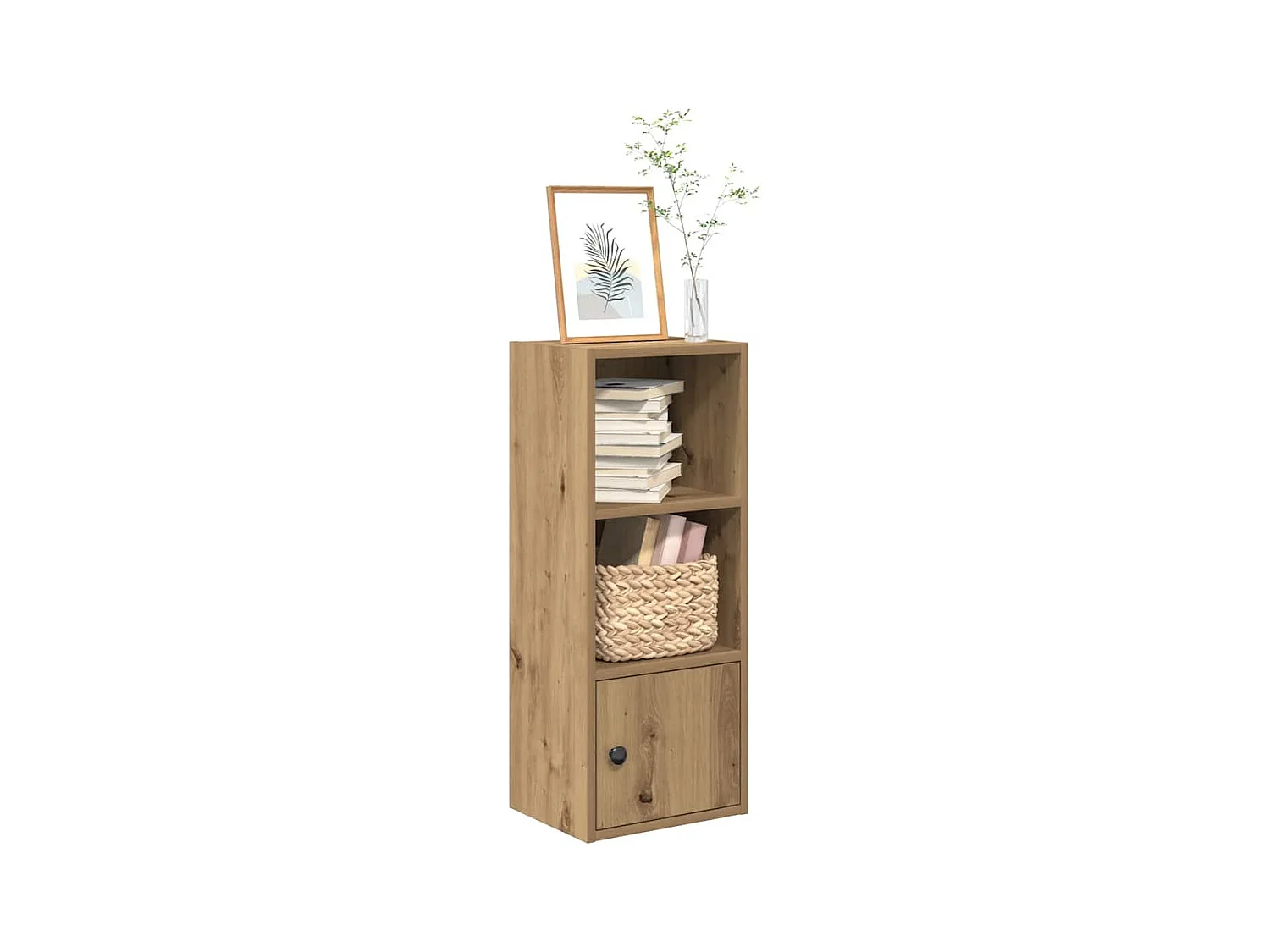 Bibliothèque chêne artisanal 31x24x77 cm bois d'ingénierie