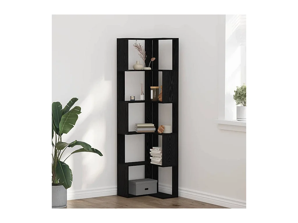 Bibliothèque d'angle Chêne noir 50 x 50 x 179 cm