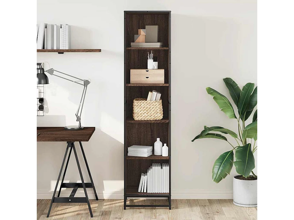 Bibliothèque chêne marron 40x35x170,5 cm bois d'ingénierie