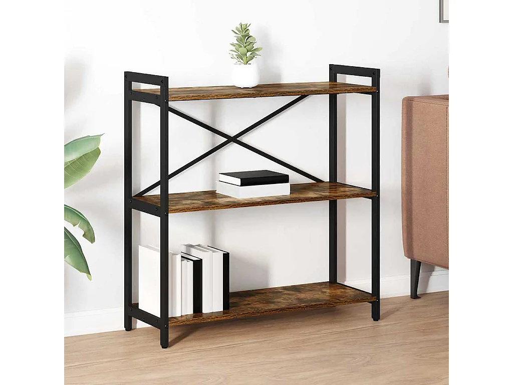 Boekenkast Gerookt eiken 80 x 30 x 83 cm Bewerkt hout