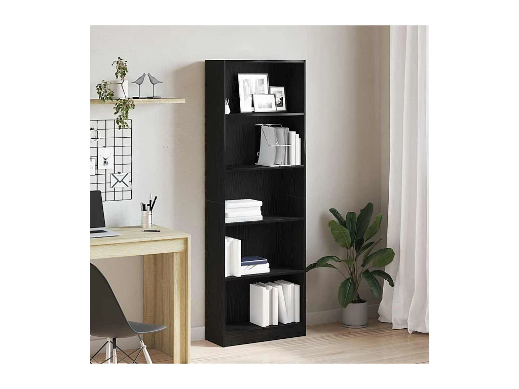 Bibliothèque Chêne noir 60 x 24 x 176 cm Bois d'ingénierie