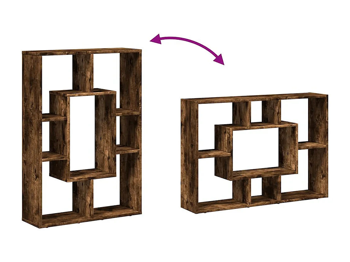 Bibliothèque chêne fumé 63x20x90 cm bois d'ingénierie