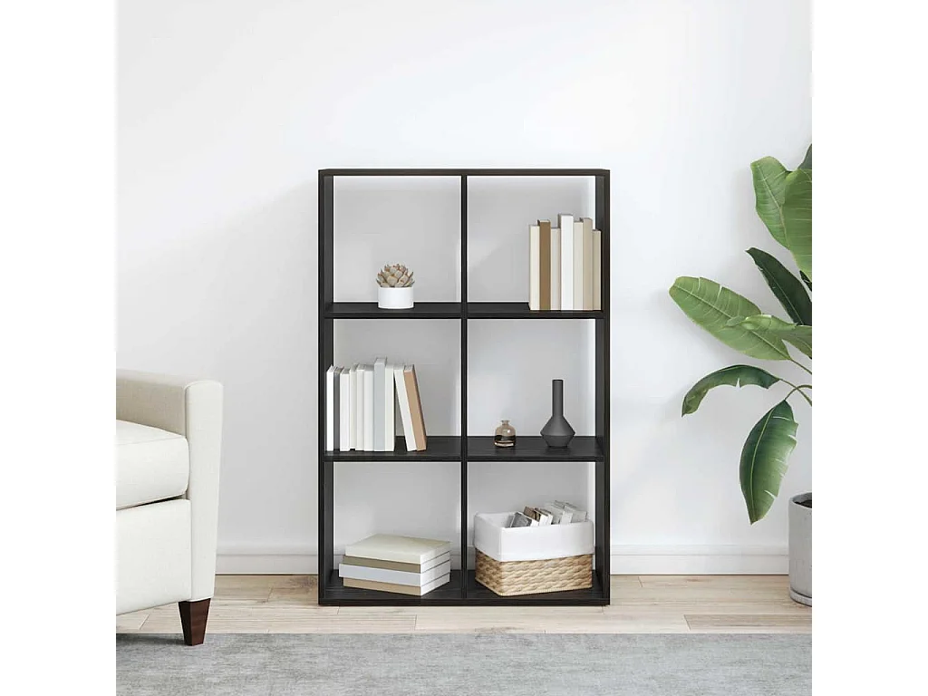 Bibliothèque Chêne noir 69.5 x 29 x 103.5 cm Bois d'ingénierie