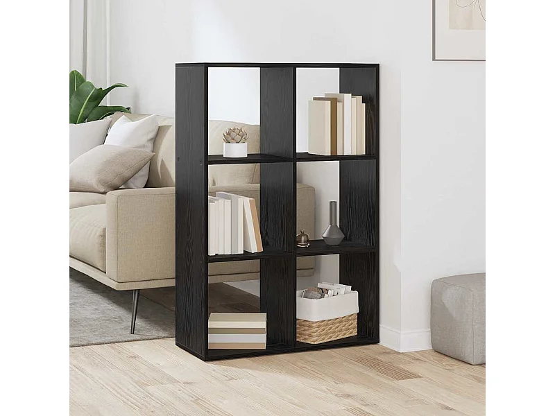 Bibliothèque Chêne noir 69.5 x 29 x 103.5 cm Bois d'ingénierie