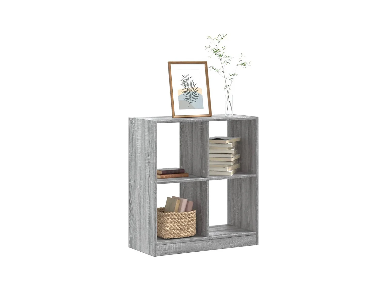 Estantería de madera de ingeniería gris Sonoma 68,5x32x75 cm