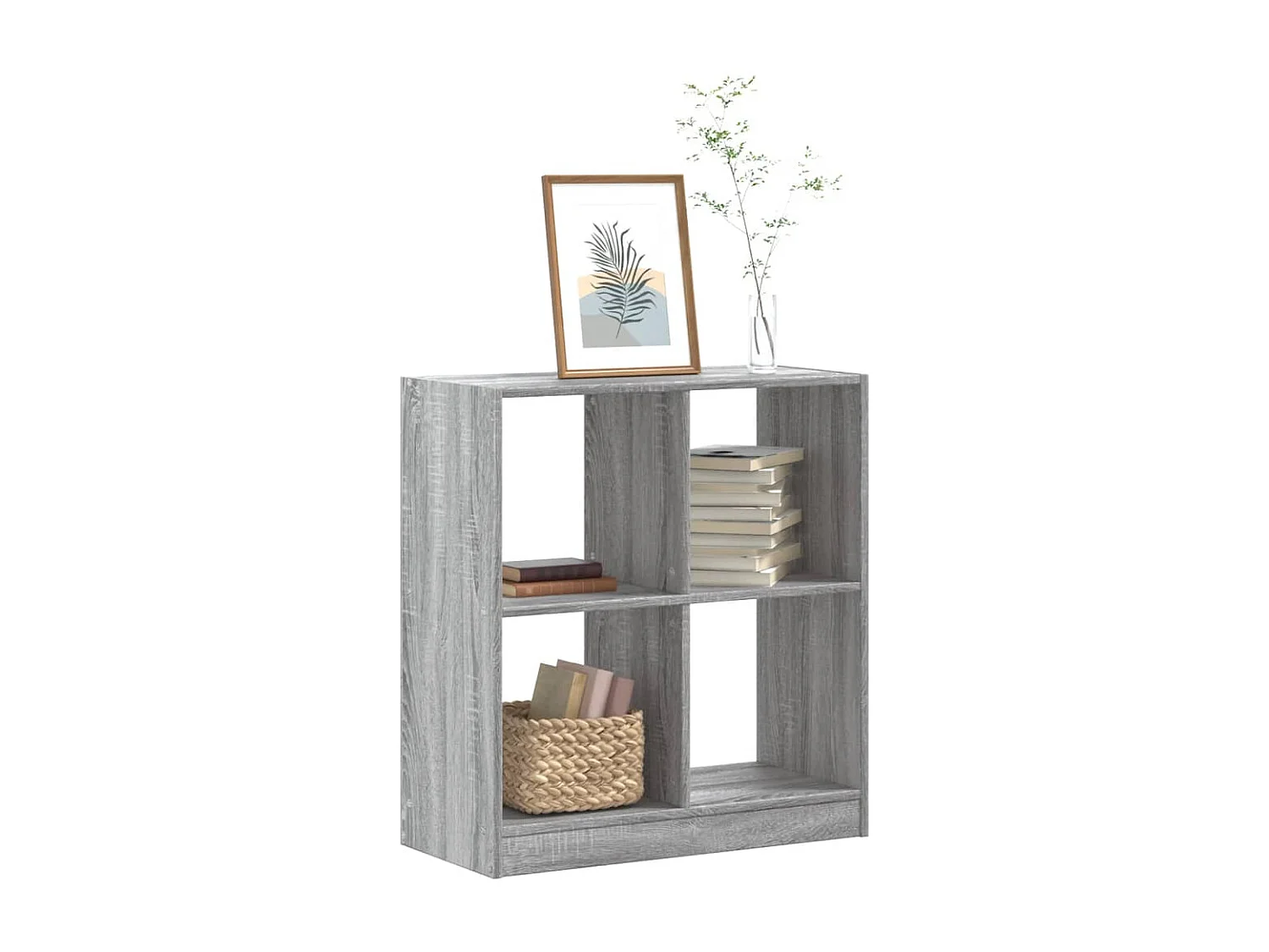 Boekenkast 68,5x32x75 cm bewerkt hout grijs sonoma eikenkleurig