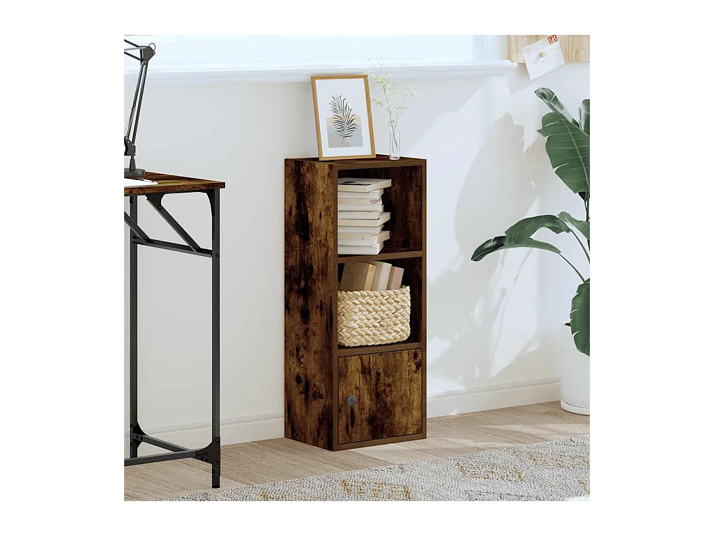 Bibliothèque chêne fumé 31x24x77 cm bois d'ingénierie