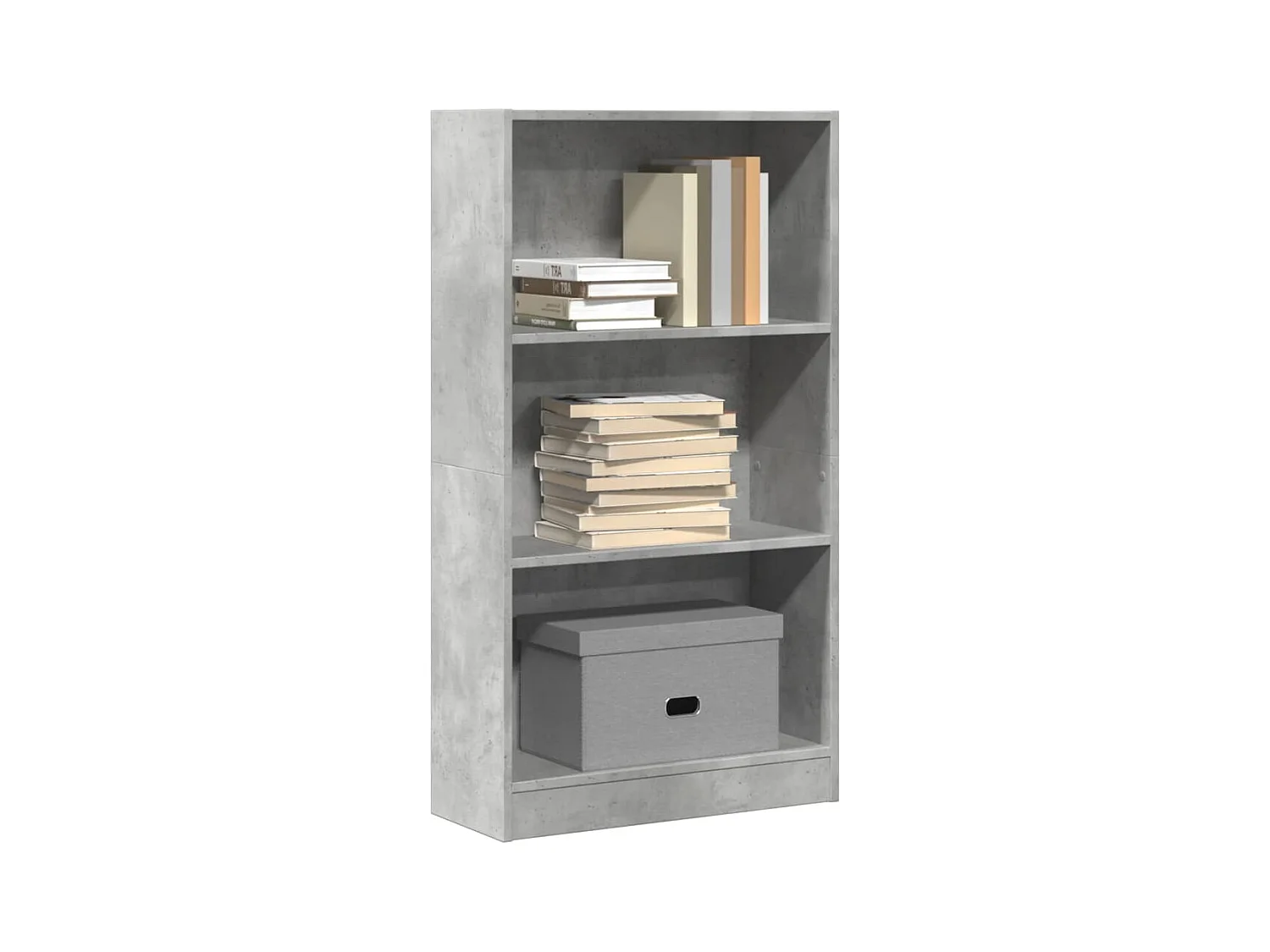 Estantería de madera de ingeniería gris hormigón 60x24x109 cm