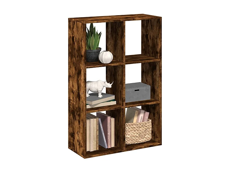 Bibliothèque séparatrice de pièce chêne fumé 69,5x29x103,5 cm