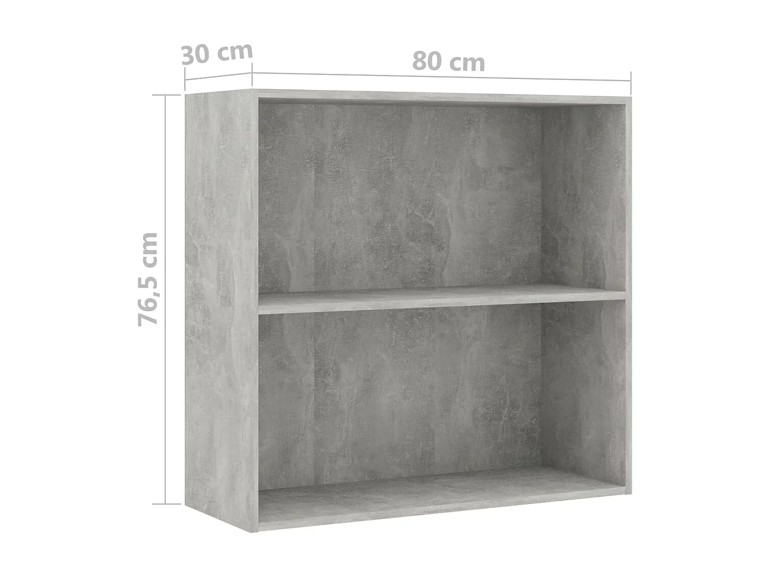 Bibliothèque à 2 niveaux gris béton bois d'ingénierie