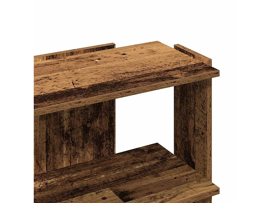 Librería 3 niveles madera ingeniería madera vieja 60x30x60 cm