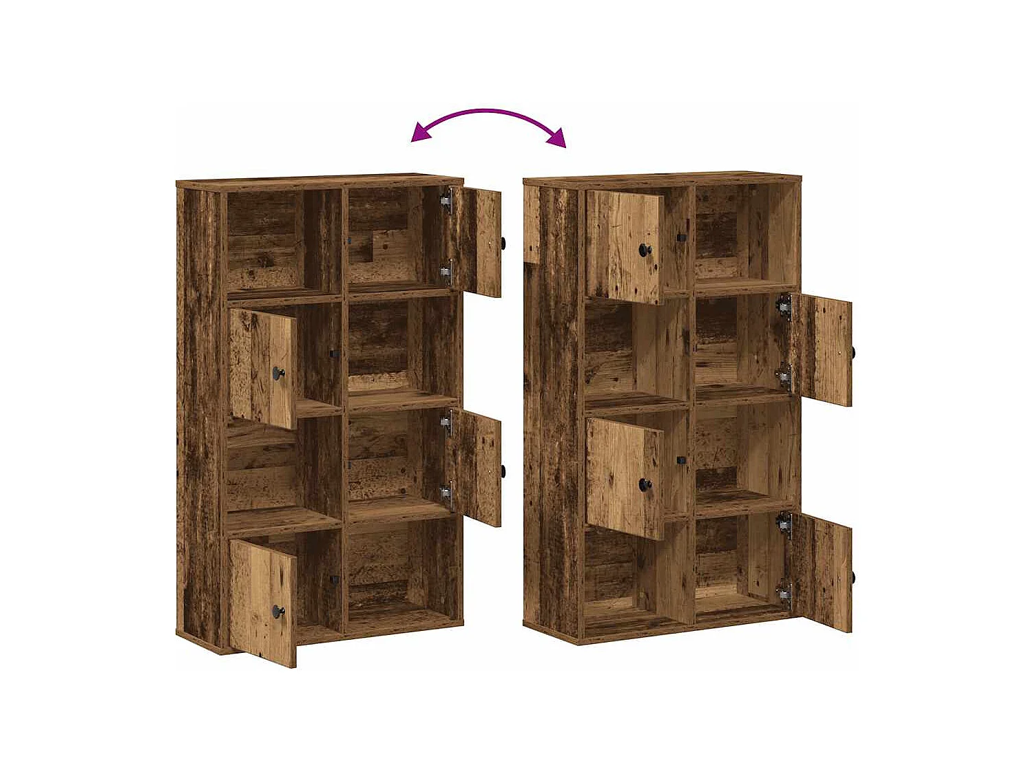 Bibliothèque vieux bois 60x24x101,5 cm bois d'ingénierie