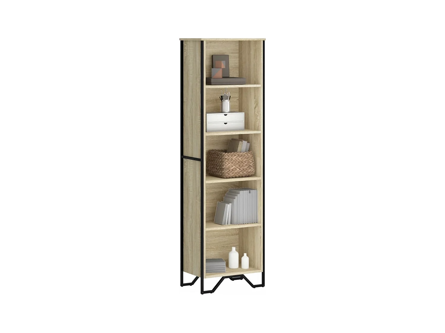Boekenkast 50x31x169 cm bewerkt hout sonoma eikenkleurig