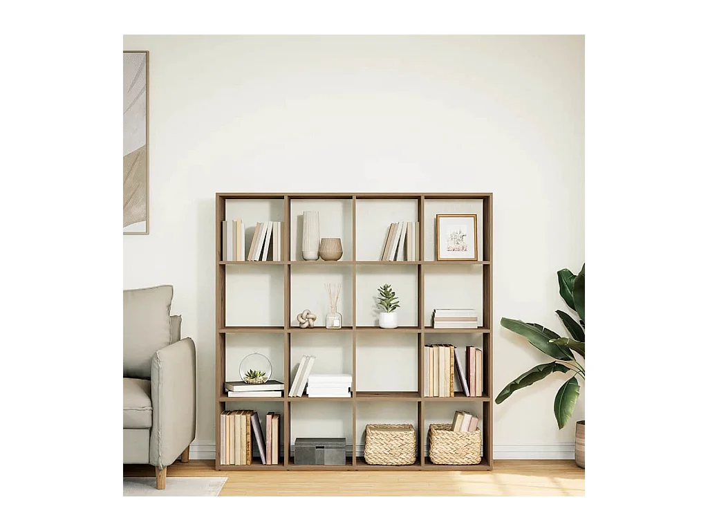 Bibliothèque chêne artisanal 102x29x143 cm bois d'ingénierie